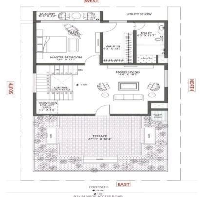 Ds Max Sky Blossom 3 BHK Floor Plan