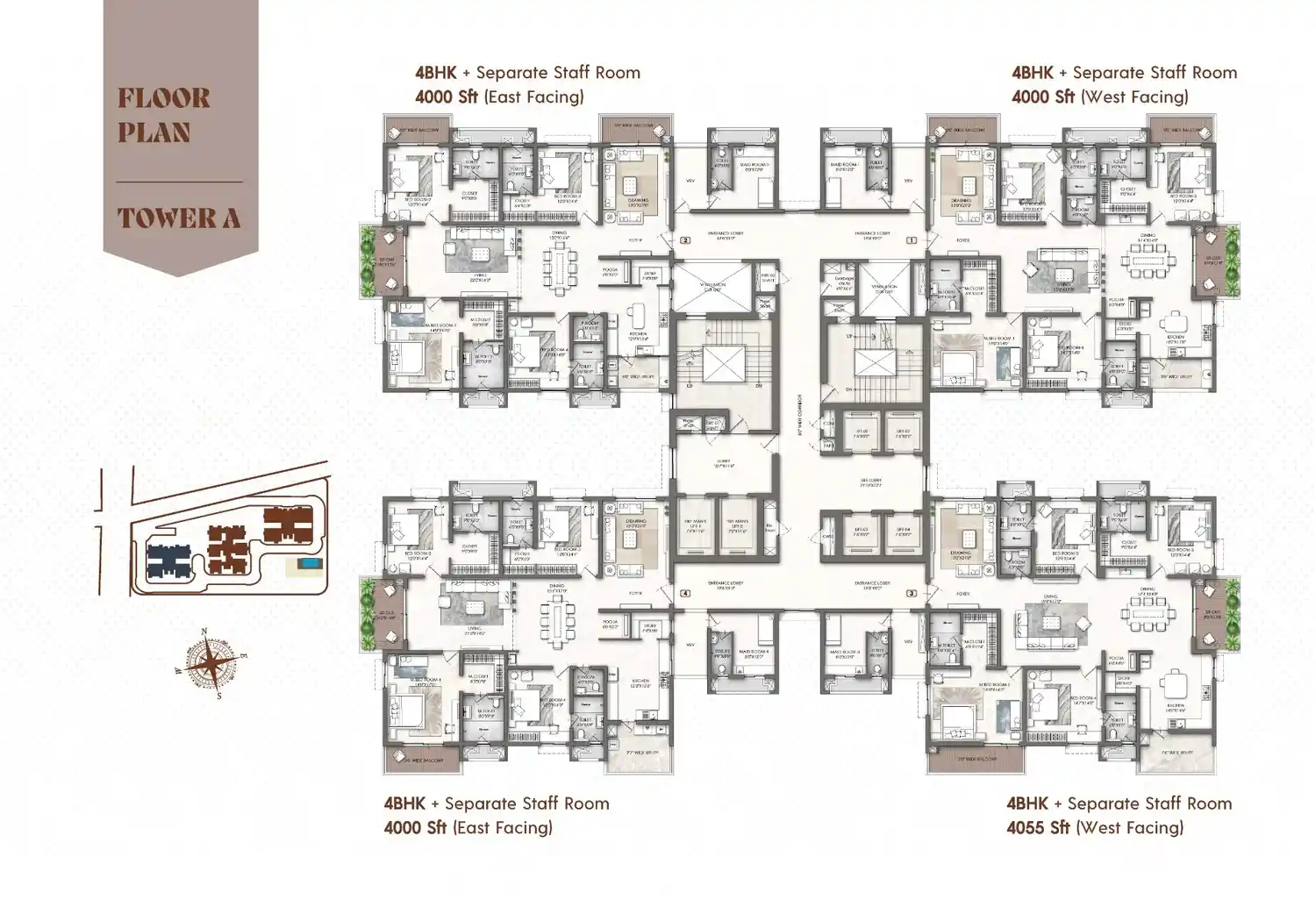 DS MAX Sky Sisira 3 BHK floor plan layout